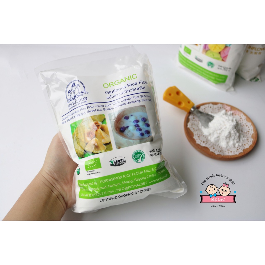 Bột gạo nếp/bột gạo tẻ hữu cơ Thái Lan gói lẻ 100gr