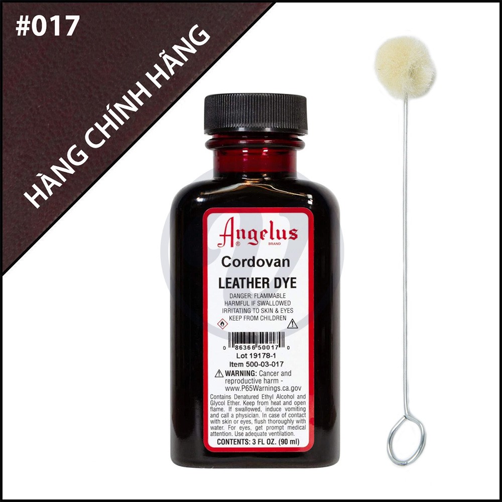 Cordovan 017 - Màu nhuộm đồ da cao cấp ANGELUS Leather Dye 90ml (3Oz)