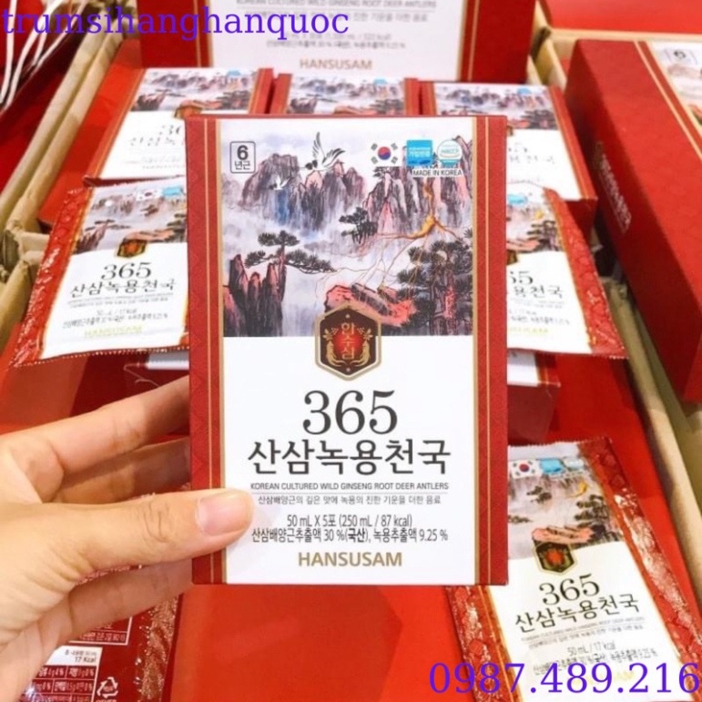 NƯỚC HỒNG SÂM NHUNG HƯƠU 365, Hộp 30 Gói [ Hàng Mới Về ]