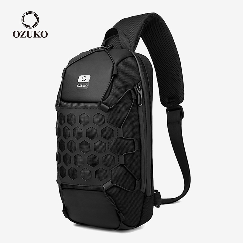 Ozuko Túi Đeo Chéo Chống Trộm Chống Thấm Nước Có Cổng Sạc usb Tiện Dụng Cho Nam