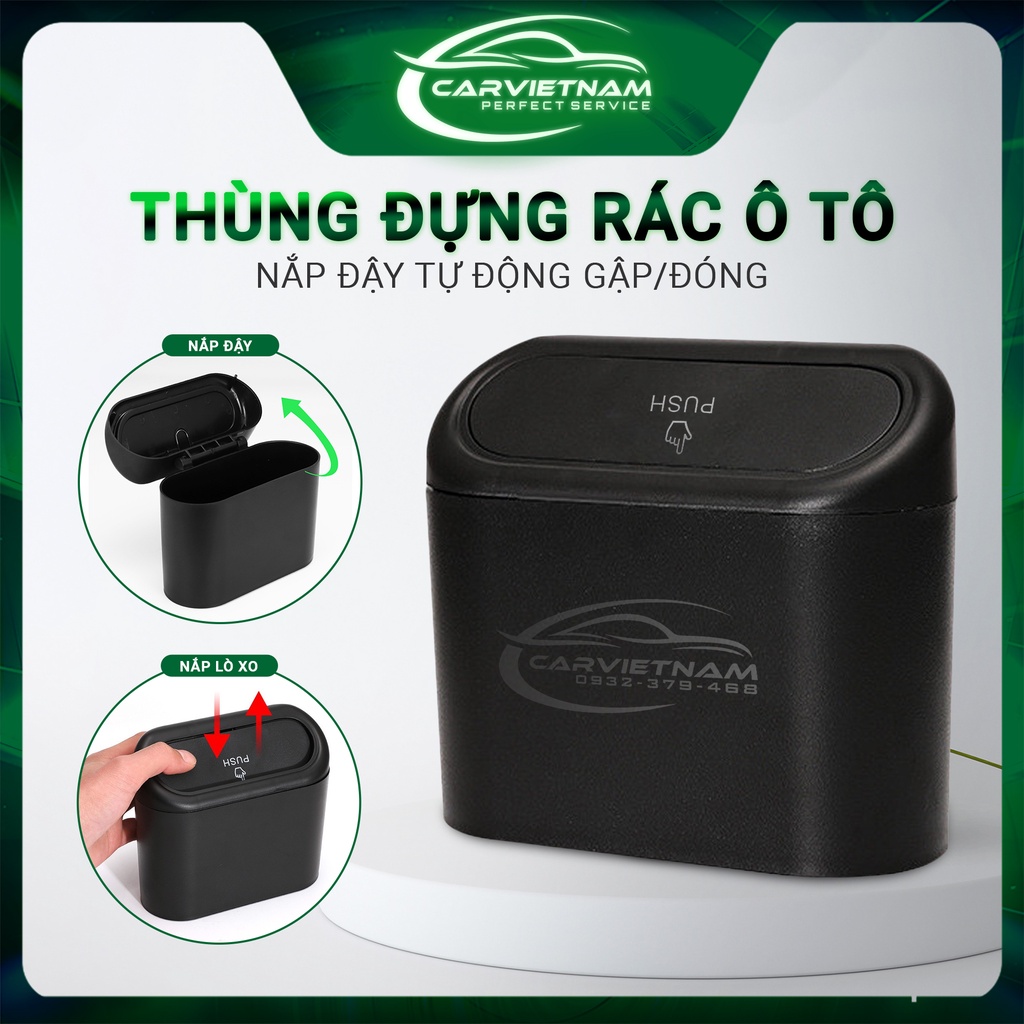 Thùng Rác Ô tô Có Nắp, Thùng Rác Mini Oto, Hộp Để Rác Trên Bàn Văn Phòng