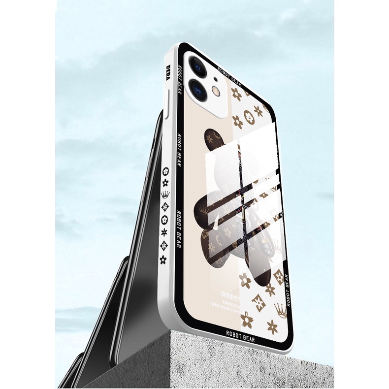 Ốp Điện Thoại Dạng Lỏng Mặt Kính In Hình Gấu Hoạt Hình Sang Trọng Có Dây Đeo Cho iPhone 11 Pro Max 11 Pro 11 XSMAX XR XS 8 7 Plus SE2020