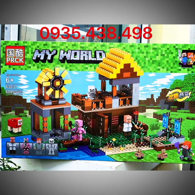 BỘ ĐỒ CHƠI LEGO LẮP RÁP MINECRAFT NHÀ CỐI XAY GIÓ  CHO BÉ