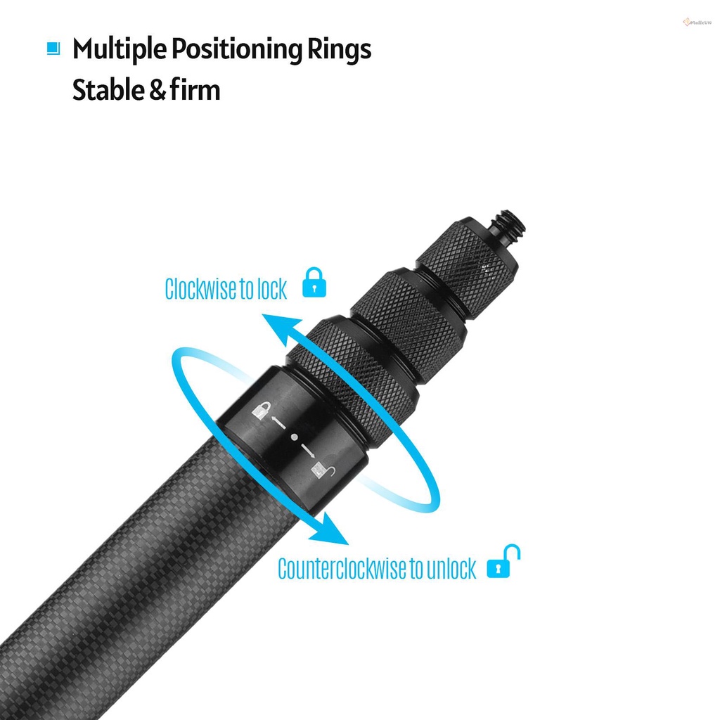 Gậy selfie bằng sợi carbon 1.5m/4.9ft có thể điều chỉnh với vít vặn 1/4inch cho Insta 360 One X/One X2/One R Panoramic