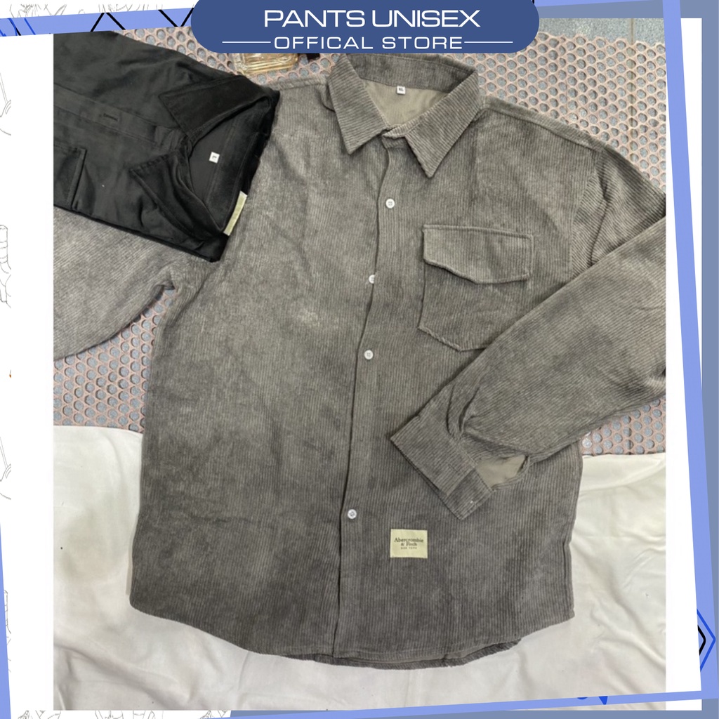 ⚡ Áo Sơmi Nhung Kupi form rộng/Nam Nữ Unisex Pantsunisex✨