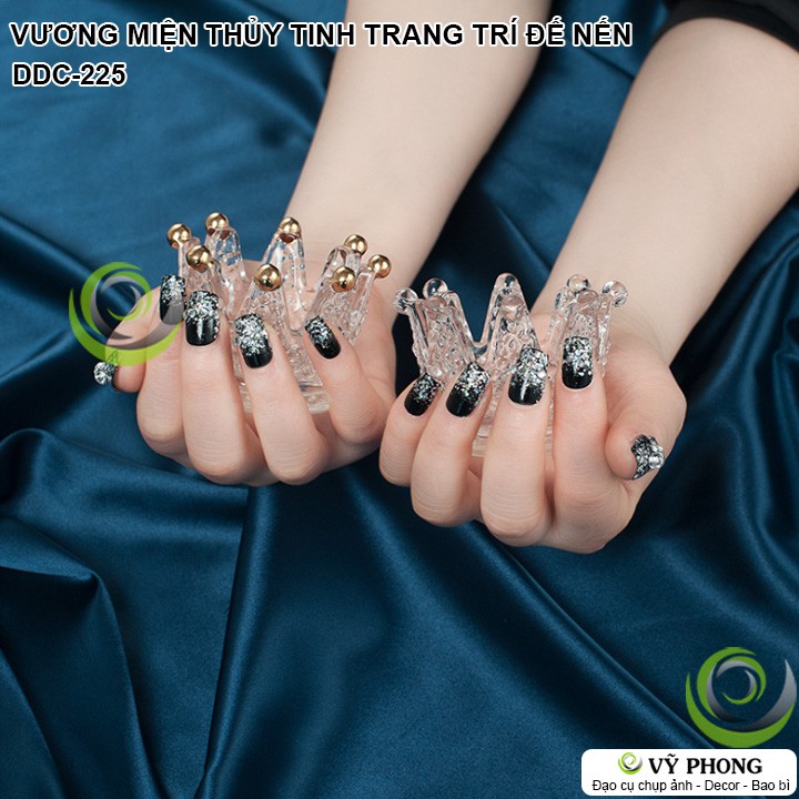 VƯƠNG MIỆN THỦY TINH TRANG TRÍ CHỤP NAIL ĐẾ NẾN ĐẠO CỤ CHỤP HÌNH SẢN PHẨM INS DDC-225