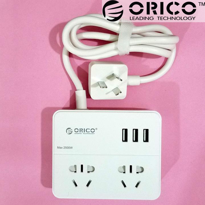 Ổ cắm tích hợp 3 cổng sạc USB Orico EPC-2A3U - HB17