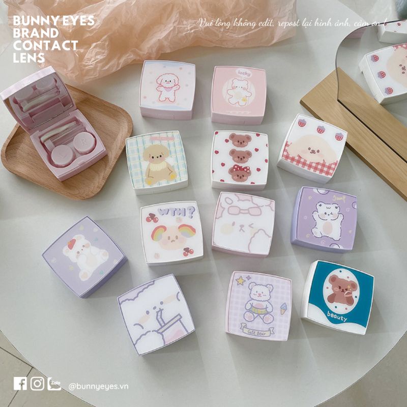 Khay Lens PET SO KUTE - Kèm Phụ Kiện Đeo Lens BUNNY EYES