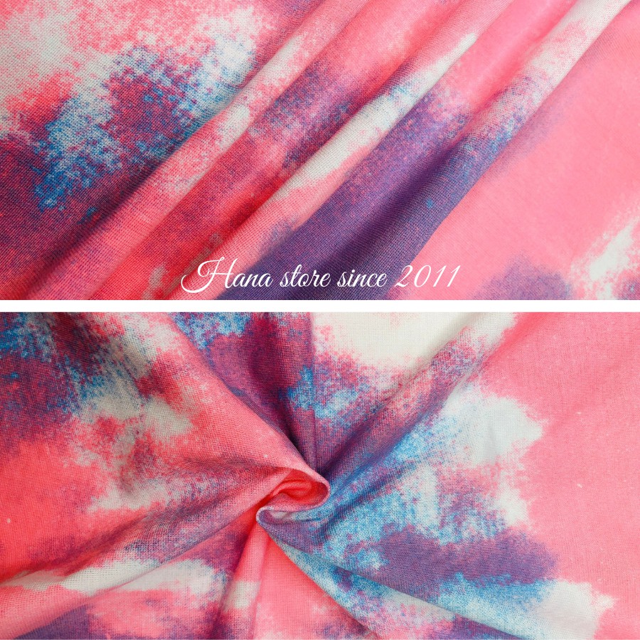 Áo thun tay lỡ / Áo Phông Loang Hồng Xanh màu nhiệt đới Nam Nữ Unisex freesize < 65kg kèm ảnh thật và video | BigBuy360 - bigbuy360.vn