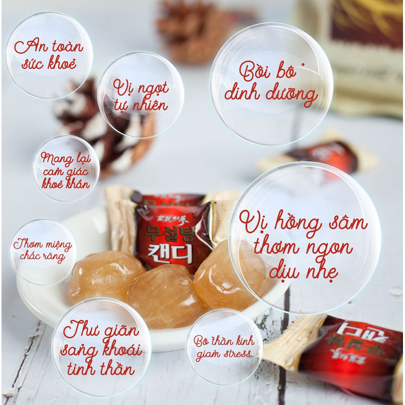 Kẹo hồng sâm không đường hàn quốc 500g -Date:2025 KẸO SÂM
