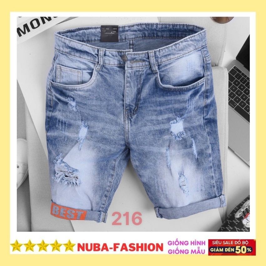 [Mã SR11JUNE5 giảm 20K đơn 50K] Quần short jean nam chất bò,cá tính trẻ trung,nuba 216 tcs | BigBuy360 - bigbuy360.vn