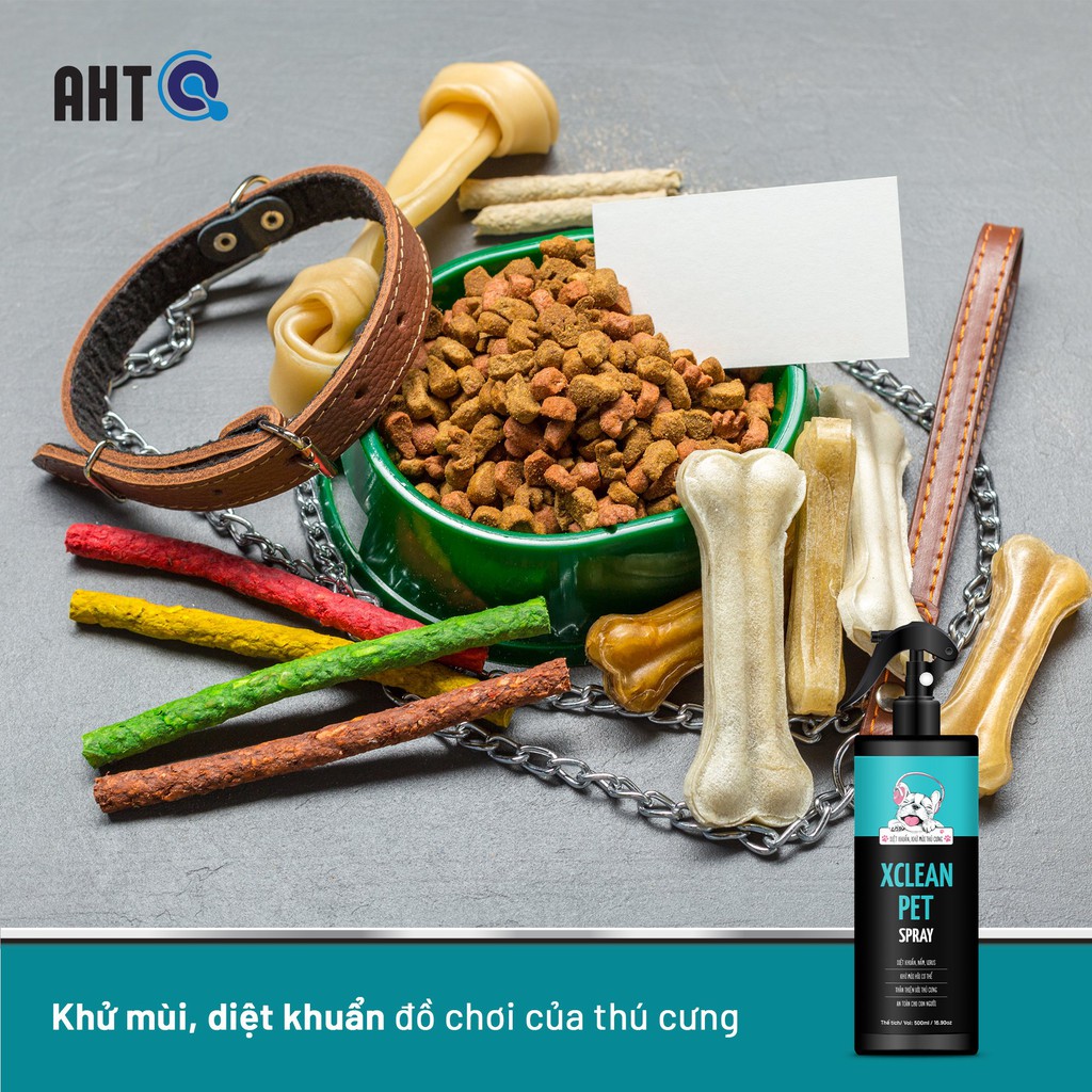 CHAI XỊT DIỆT KHUẨN KHỬ MÙI HÔI THÚ CƯNG CHÓ MÈO-XCLEAN PET 500ML XỊT THƠM MIỆNG THÚ CƯNG-NANO BẠC AHT CORP (AHTC)