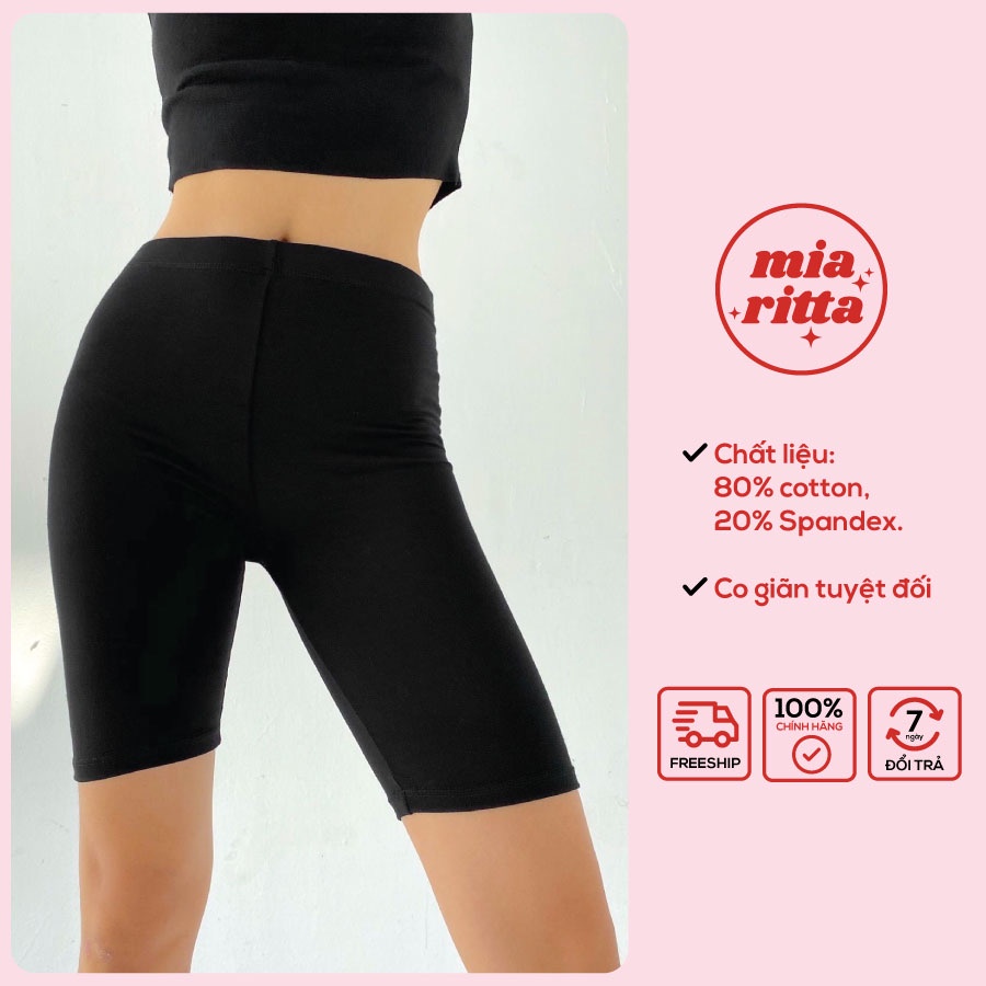 Quần legging ngố lửng biker short thun co giãn chính hãng Mia Ritta Q368