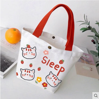 Túi tote vải mini in hình thỏ cute