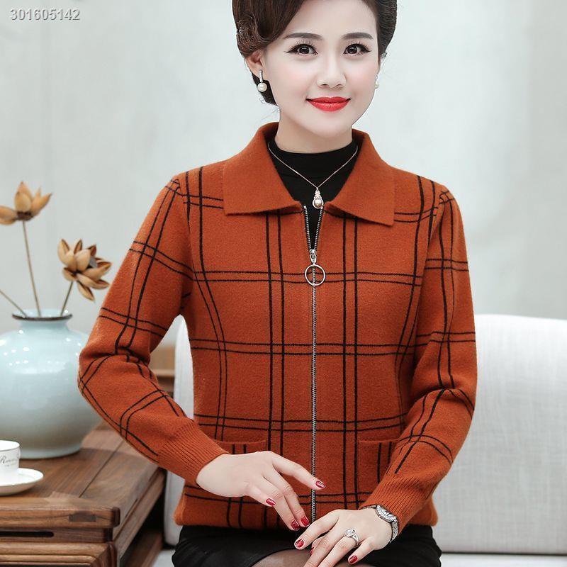 Áo Khoác Cardigan Mỏng Phối Khóa Kéo Thời Trang Xuân Thu Mới Cho Nữ Trung Niên 2021