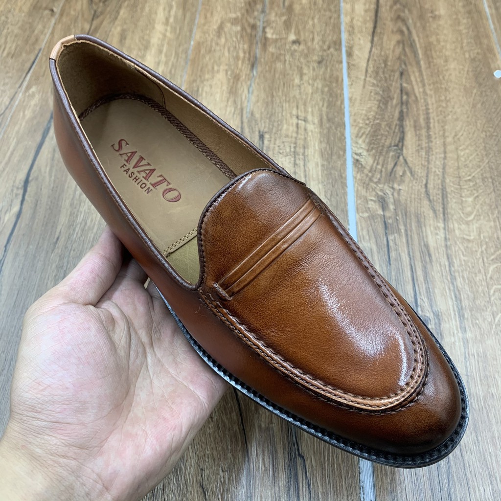 Giầy lười công sở nam sang trọng chất liệu da bò cao cấp  + Tặng đón gót sừng