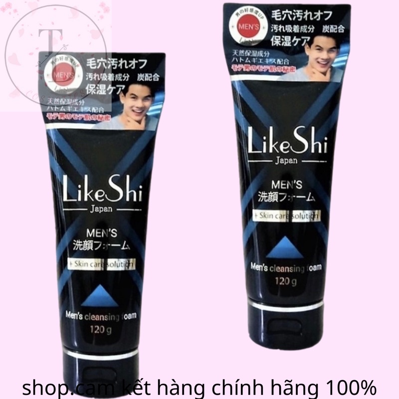 Sữa Rửa Mặt Nam trắng da sạch mụn LIKESHI nhật bản 120ml hàng chính hãng