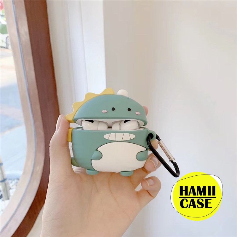 Case Airpods Hoạt Hình Khủng Long Xanh Cho Airpod 1 2 Pro Bằng Silicon Dẻo Siêu Cute