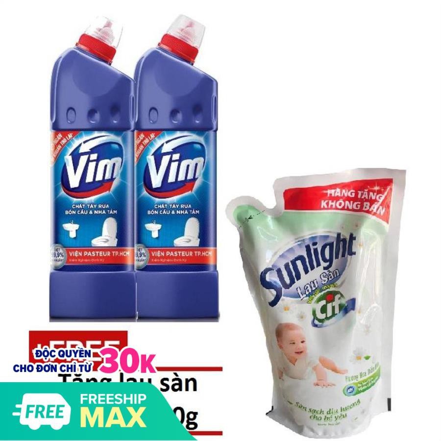 COMBO 2 Chai Vim tẩy Bồn cầu 880ml TẶNG Nước rửa chén 550g