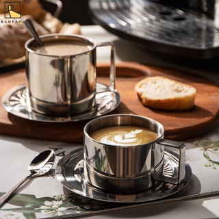 BANFANG Bộ Cốc Uống Cà Phê Latte Bằng Thép Không Gỉ