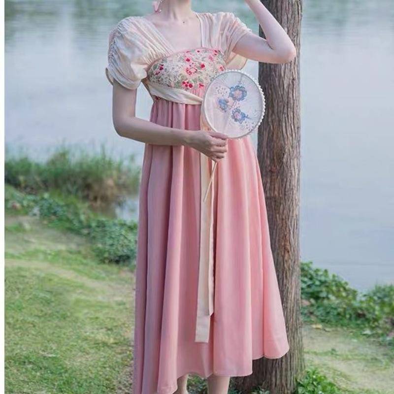 Đầm Hán Phục In Họa Tiết Phong Cách Retro Thanh Lịch Cho Nữ