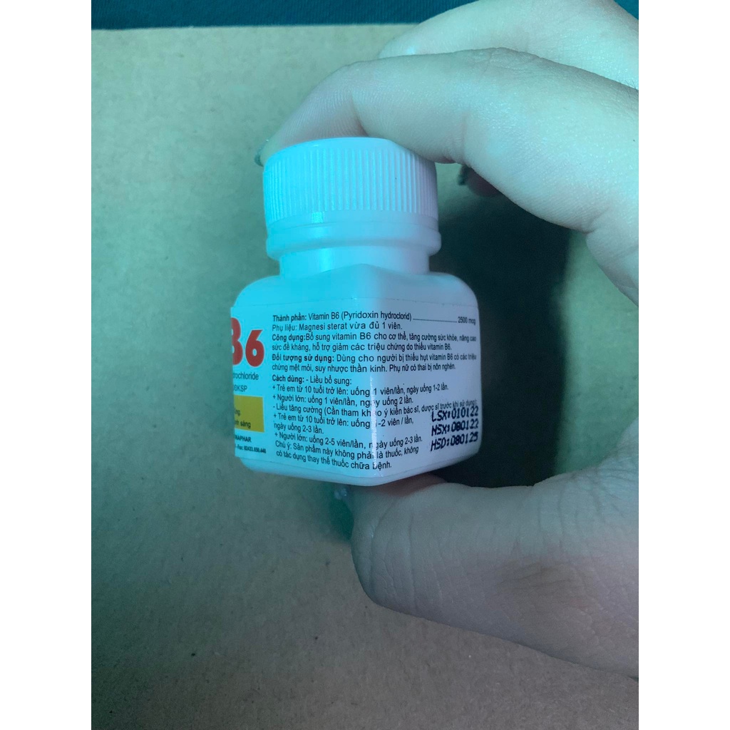 VITAMIN B6 - BỔ SUNG B6, GIẢM SUY NHƯỢC THẦN KINH, GIẢM NÔN NGHÉN CHO PHỤ NỮ MANG THAI