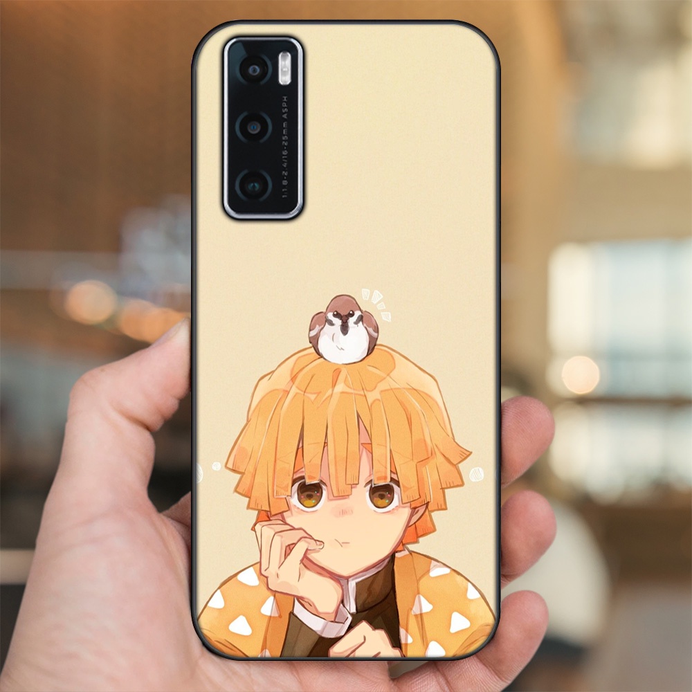 Ốp lưng Vivo V20 SE viền đen in hình Zenitsu Kimetsu no Yaiba
