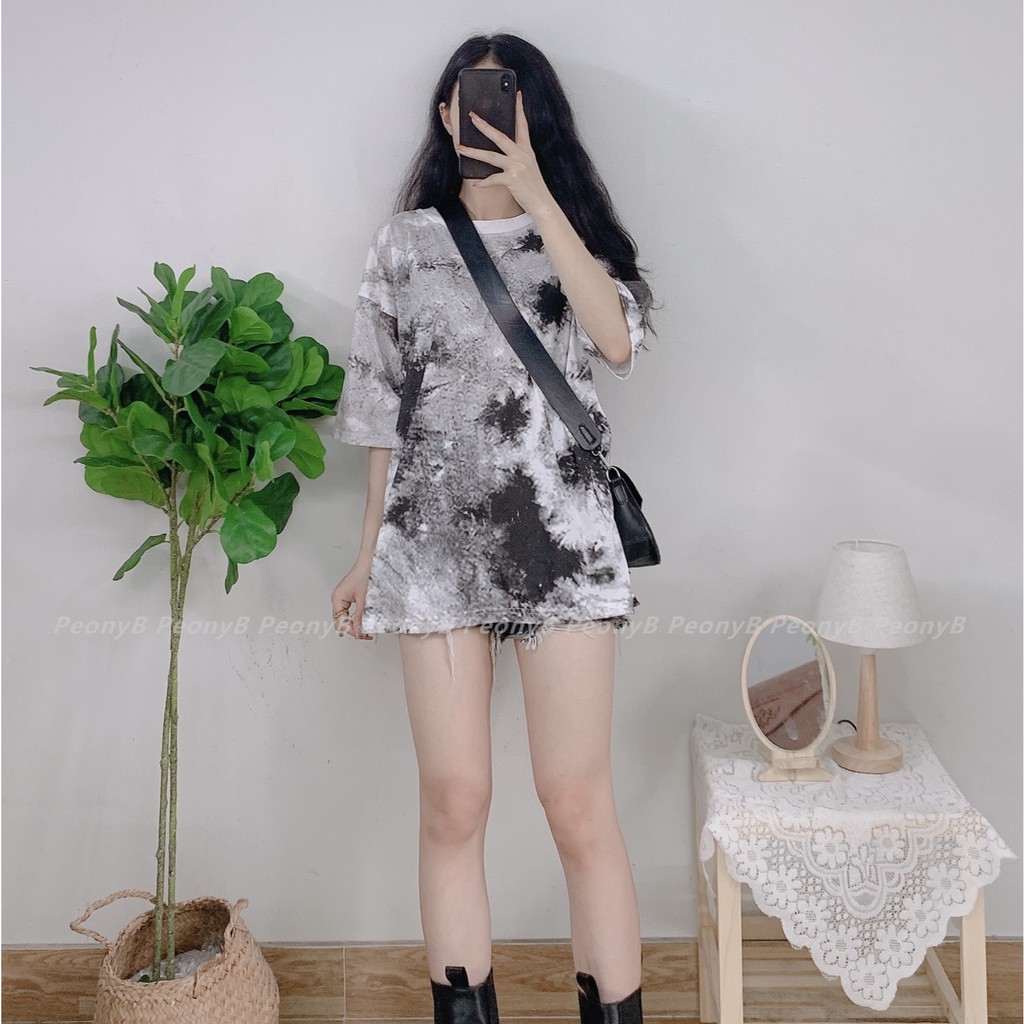 Áo Thun Loang Nowtrend PEONYB Unisex [FREESHIP] 🌸 Phông tay lỡ form rộng oversize dáng suông cá tính nam nữ Ulzzang HOT🌸