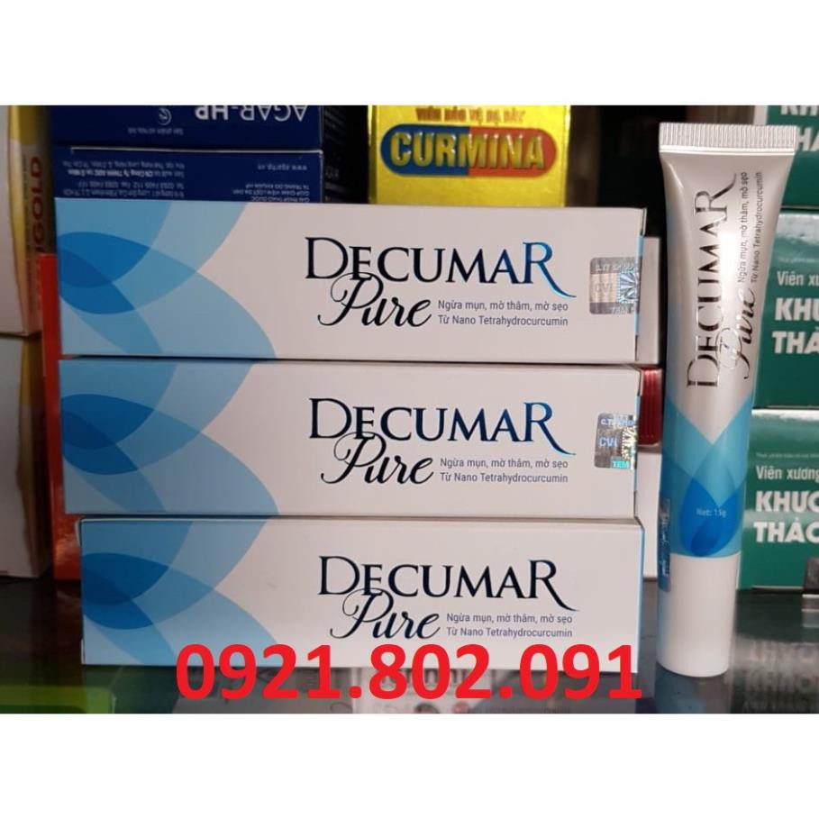 Decumar pure (trắng) kem bôi  mụn, mờ thâm, mờ sẹo tube 15gr / dercuma/ decurma