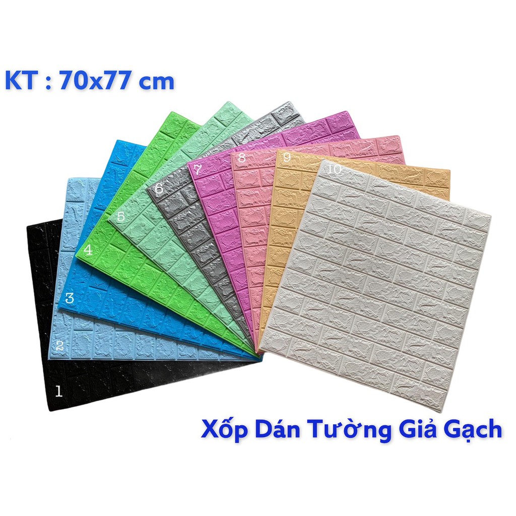Xốp Dán Tường 3D Khổ 70x77CM Chống Ẩm Giá Rẻ