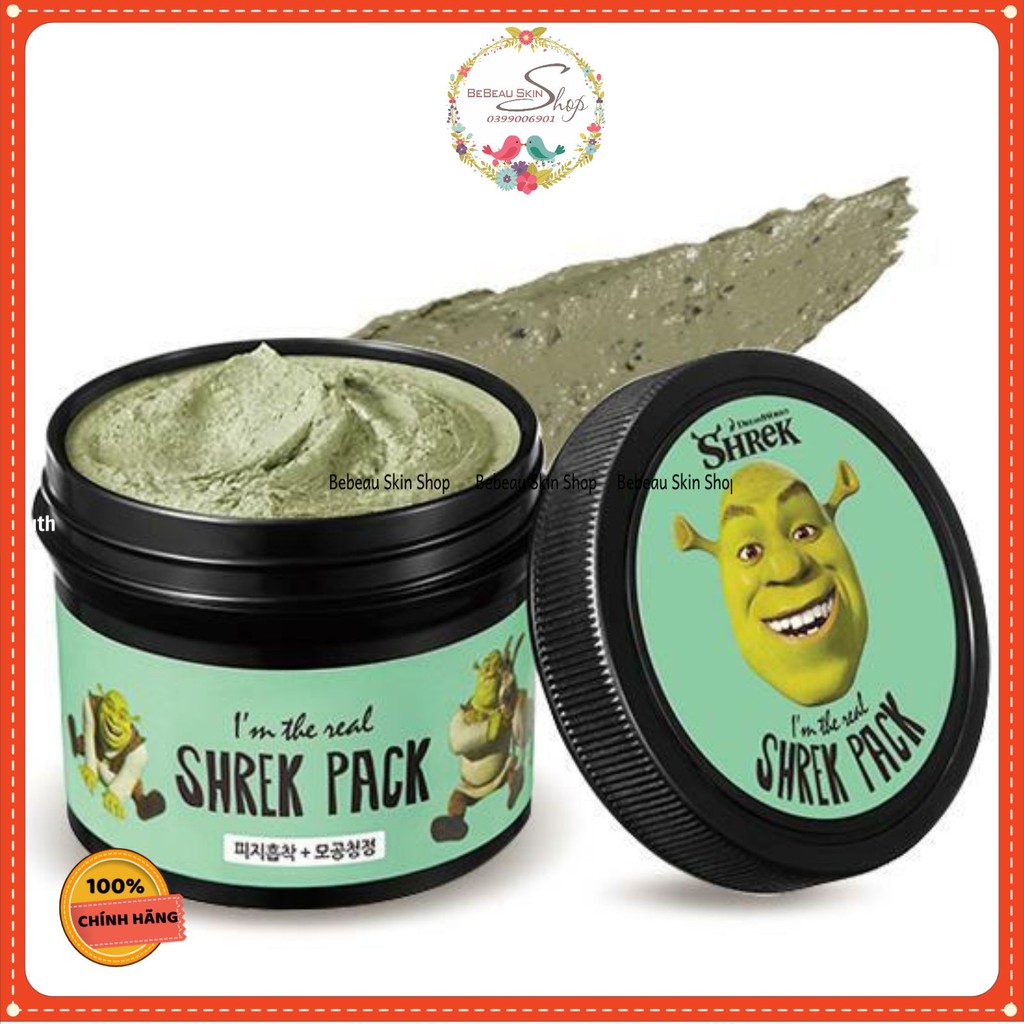 Mặt nạ đất sét Shrek I'm The Real Shrek Pack của Olive Young chiết xuất bạc hà