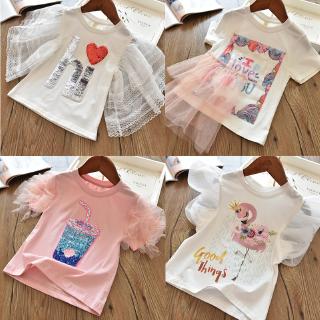 Áo thun họa tiết hoạt hình đáng yêu cho bé gái