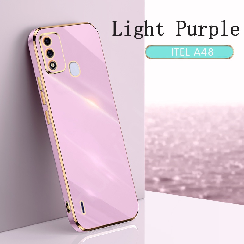 Ốp Lưng Mạ Điện Viền Vàng Cho ITEL A48