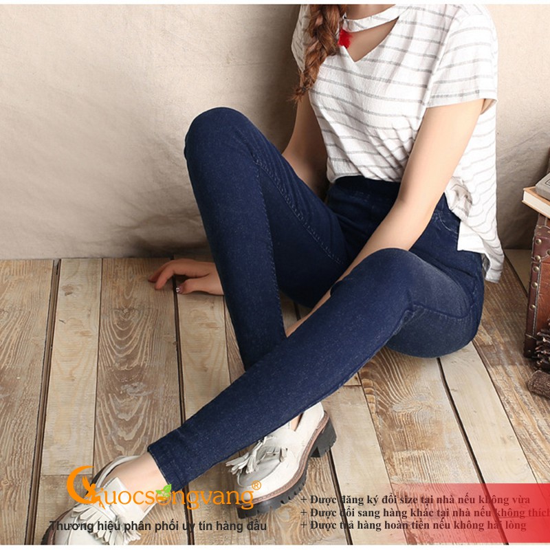 Quần legging nữ in kiểu jean quần cotton 2 chiều in hình jean vải dầy big size GLQ100 Cuocsongvang