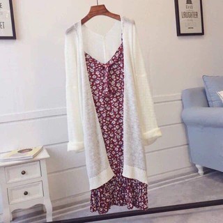 Áo cardigan len mỏng dáng dài