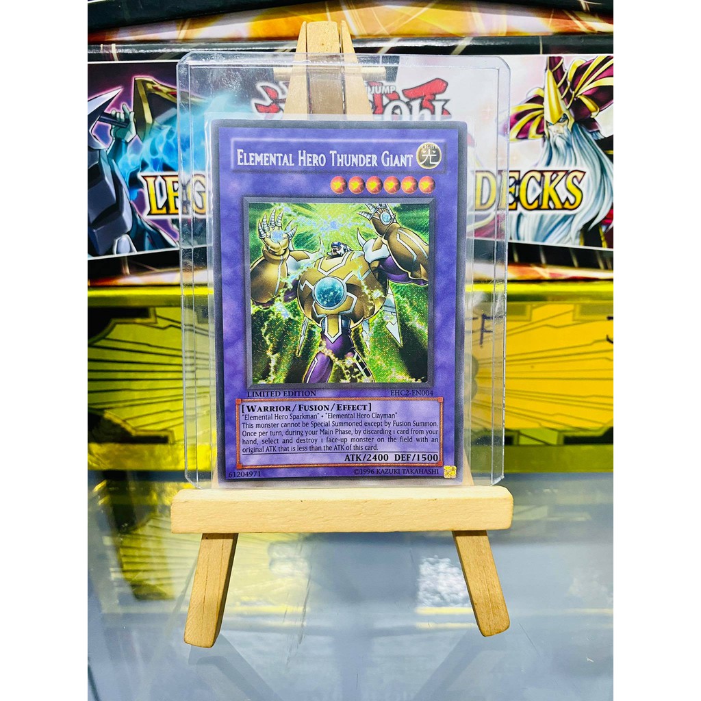 [ Dưa Hấu Yugioh ] Lá bài thẻ bài Elemental HERO Thunder Giant - Secret Rare - Tặng bọc bài nhựa bảo quản