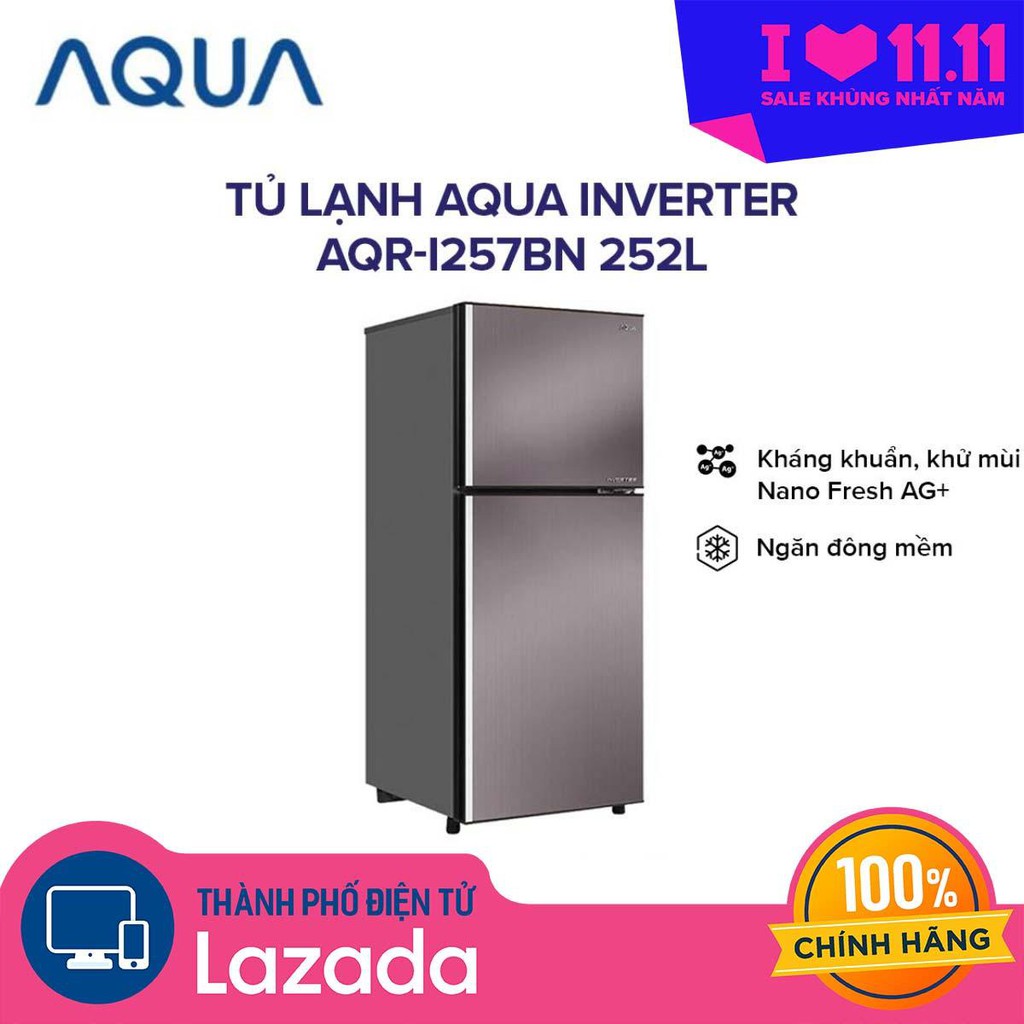 Tủ lạnh Aqua Inverter AQR-I257BN 252 lít (Freeship TP.HCM)