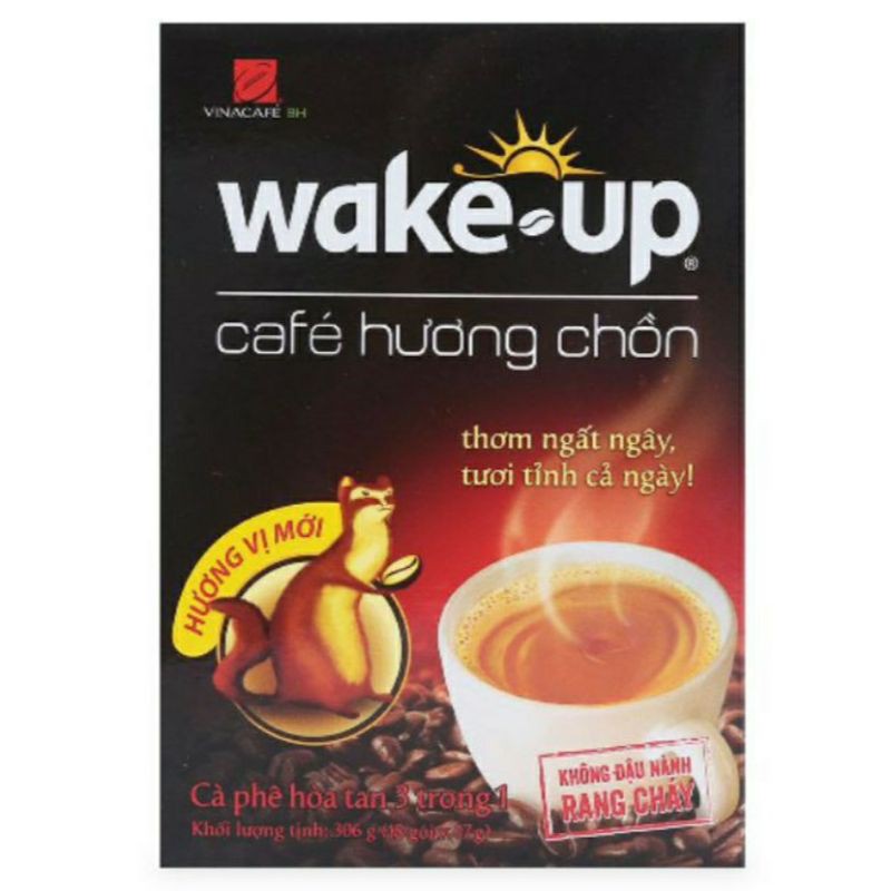 Cà phê Wake-Up Hương Chồn Hộp 18 gói x17g Mẫu Mới