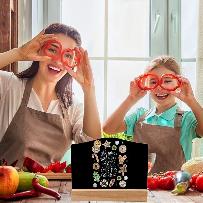 Bộ 4 Bảng Đen Viết Phấn Mini Dùng Để Ghi Chú Trong Nhà Hàng / Tiệc Cưới