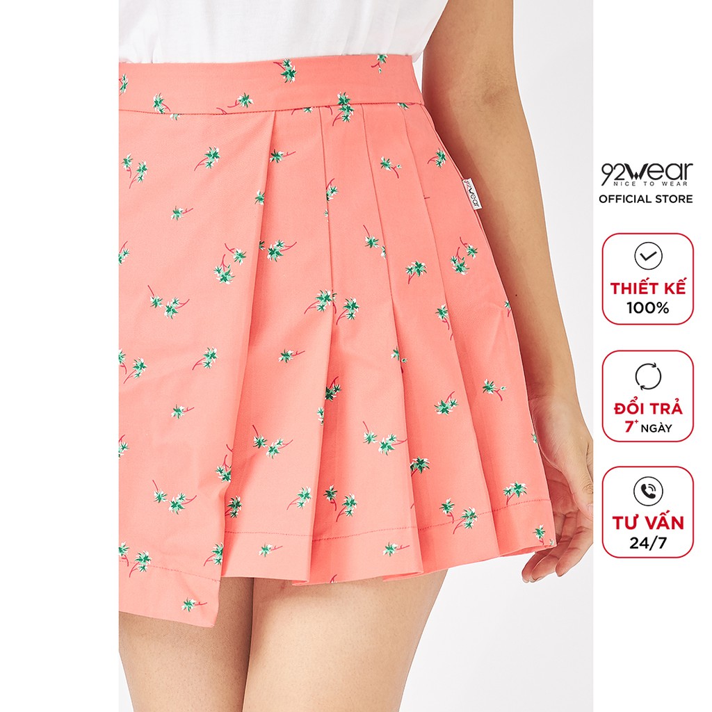 Chân váy ngắn xếp ly 1 bên 92WEAR JBW1165 | BigBuy360 - bigbuy360.vn