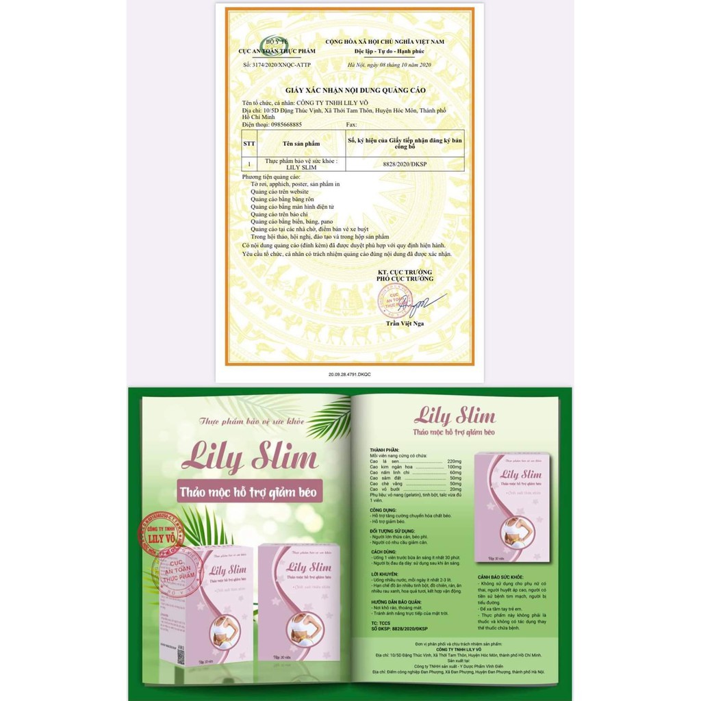 Giảm Cân Lily Slim 5-8 Kg ( Hộp/30 viên ) An Toàn Hiệu Quả