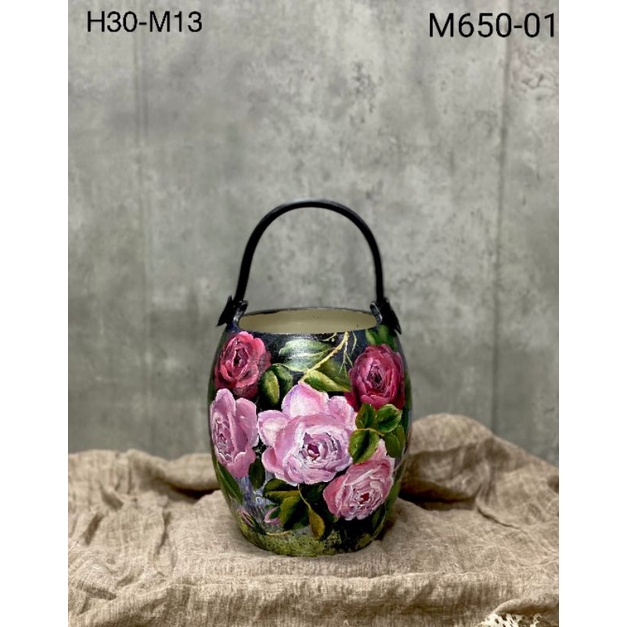 BÌNH HOA VẼ TAY MANG PHONG CÁCH 3D HIỆN ĐẠI TRANG TRÍ H26- H30cm