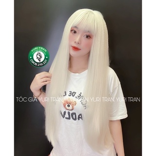 TÓC GIẢ NGUYÊN ĐẦU BẠCH KIM YURI TRAN- DÀI 75cm SIÊU ĐẸP LUÔN Ạ- TẶNG KÈM LƯỚI TRÙM XỊN