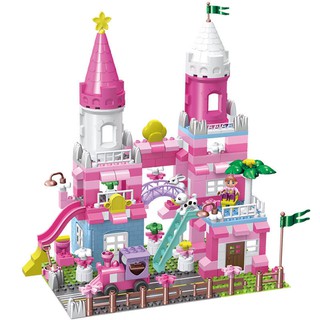 Tương thích với các khối Lego cho trẻ em, bé gái, lâu đài công chúa, xếp hình, biệt thự, đồ chơi lắp ráp hạt lớn