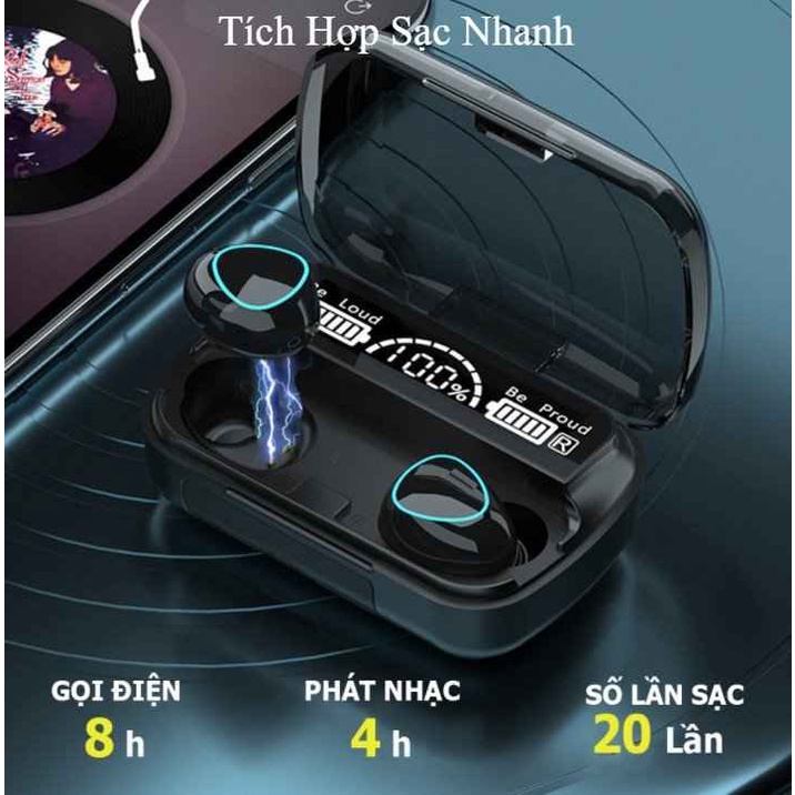 Tai Nghe Bluetooth M10 Phiên Bản Pro Nâng Cấp Pin Trâu, Nút Cảm Ứng Tự Động Kết Nối, Chống Nước, Chống Ồn, Bảo Hành 12 T