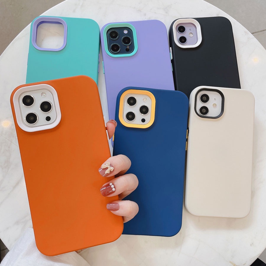 Ốp lưng cạnh vuông khung camera cho Xiaomi Mi 11 Lite 5G NE Poco F3 X3 GT M4 M3 Pro Redmi 9T 9A Redmi Note 10 8 Pro