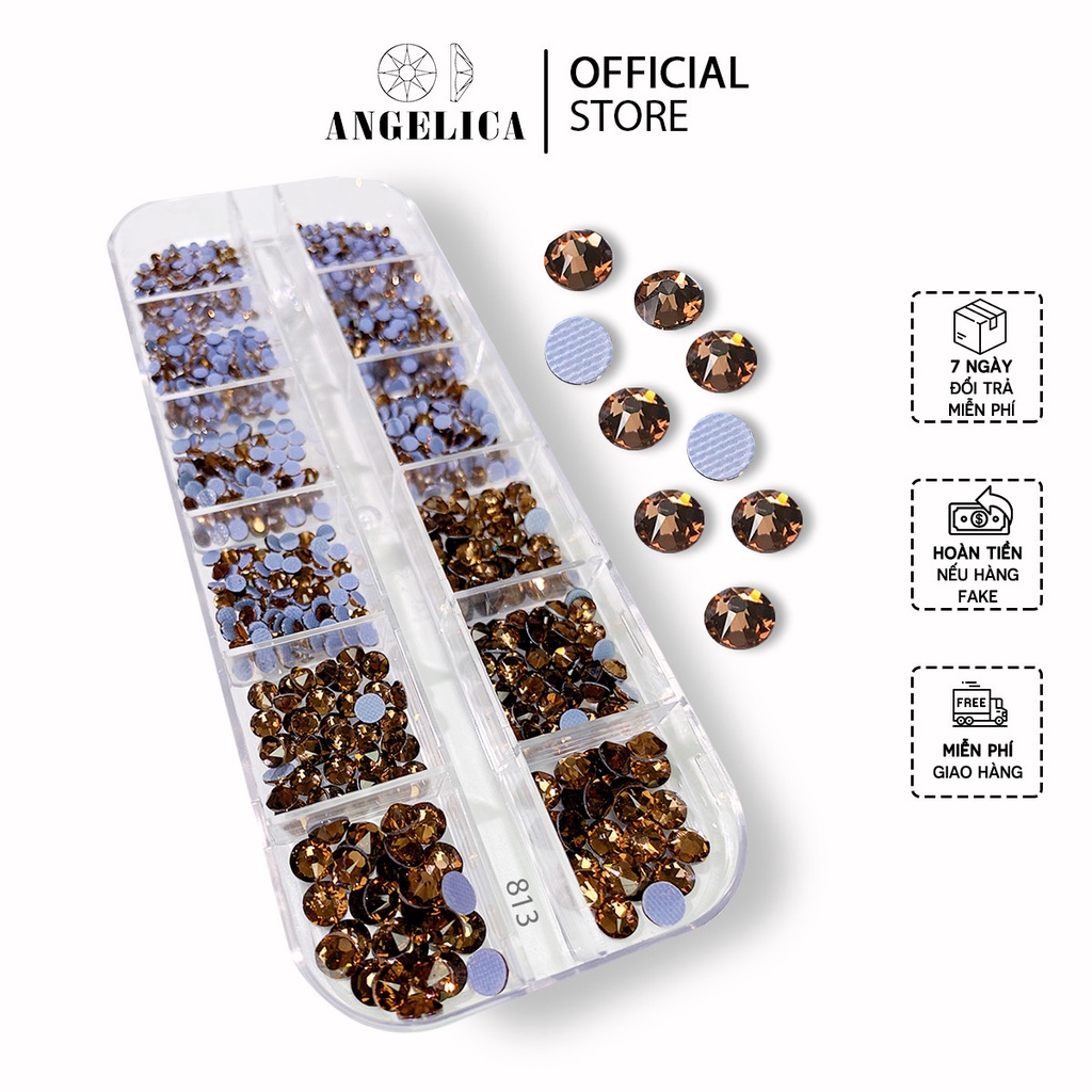 Đá Nail Chân Lưới 16 Khía Smocked Topad Đính Móng ANGELICA 813