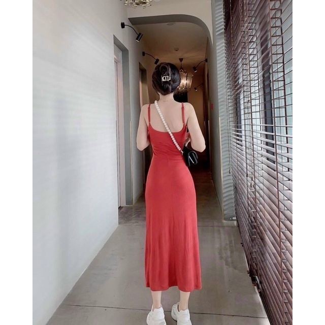 [HOt, Quyến rũ]  Đầm 2 dây body xoắn ngực có mút xịn sò, xẻ tà siêu sexy quyến rũ alohashop91