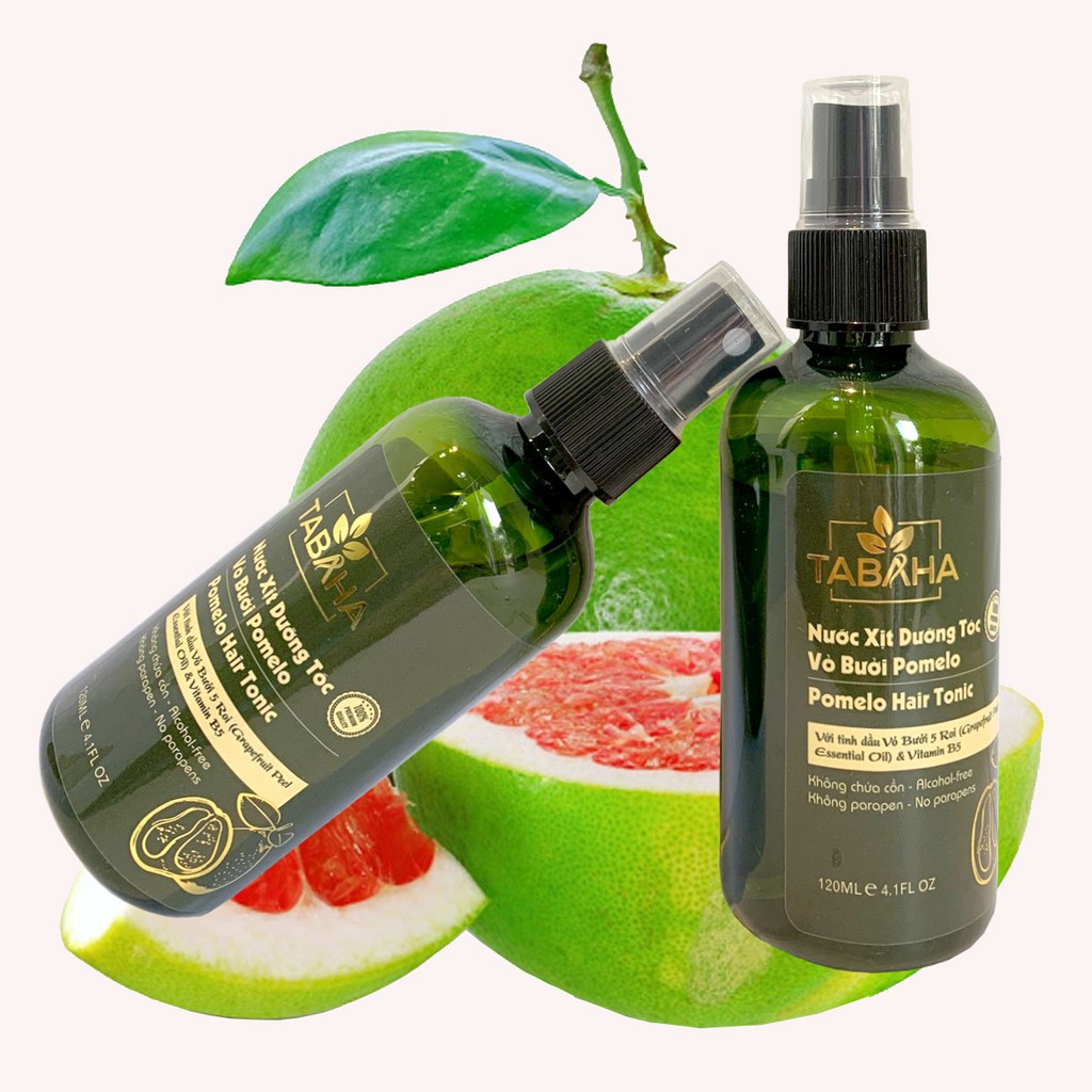 Chai xịt dưỡng tóc tinh dầu bưởi kích mọc tóc Tabaha, giảm rụng tóc Pomelo 120ml | BigBuy360 - bigbuy360.vn