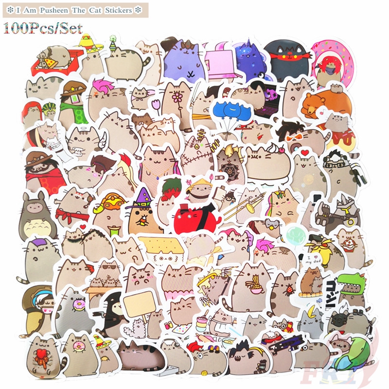 100Pcs/Set ❉ I Am Pusheen The Cat Series A Giấy và decal dán tường ❉Pusheen DIY Mixed Laptop Decals Doodle Stickers